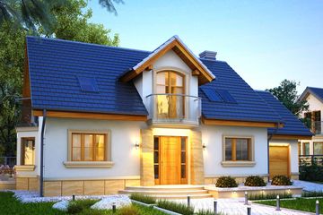  Projekt domu Szmaragd z garażem 1 stanowiskowym (WRN1017) - projekt domu parterowego z poddaszem - Zdjęcie 4