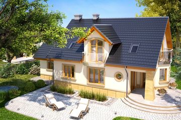  Projekt domu Szmaragd z garażem 1 stanowiskowym (WRN1017) - projekt domu parterowego z poddaszem - Zdjęcie 5