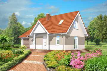  Projekt domu Oslo II LMP26a (WRB1208) - projekt domu parterowego z poddaszem - Zdjęcie 4