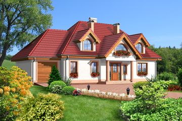  Projekt domu Królewiec LMP63 (WRB1094) - projekt domu parterowego z poddaszem - Zdjęcie 3