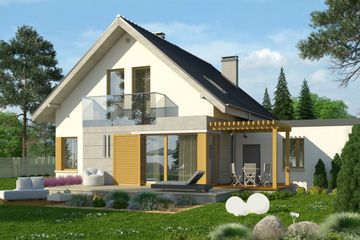 Projekt domu Grappa 2G - parterowy z poddaszem dom o powierzchni 125,30 m², dach dwuspadowy - ujęcie 2