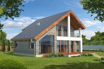  Projekt domu Lagos II LMP117a (WRB1465) - projekt domu parterowego z poddaszem - Zdjęcie 3