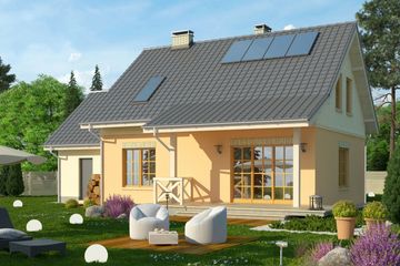 Projekt domu Madras - parterowy z poddaszem dom o powierzchni 116,20 m², dach dwuspadowy - ujęcie 2