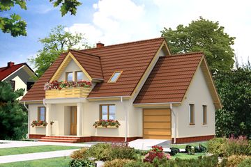  Projekt domu Saloniki LMP128 (WRB1162) - projekt domu parterowego z poddaszem - Zdjęcie 5