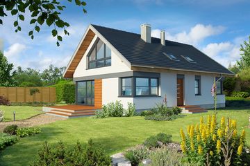 Projekt domu Tivoli LMP305 - parterowy z poddaszem dom o powierzchni 132,20 m², dach dwuspadowy - ujęcie 3