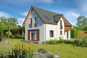 Projekt domu Alamo DCP300 - parterowy z poddaszem dom o powierzchni 92,97 m², dach dwuspadowy - ujęcie 3