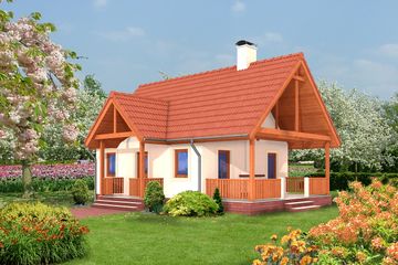  Projekt domu letniskowego Aurora LMW03 (WRB1103) - projekt domu letniskowego parterowego z poddaszem - Zdjęcie 3