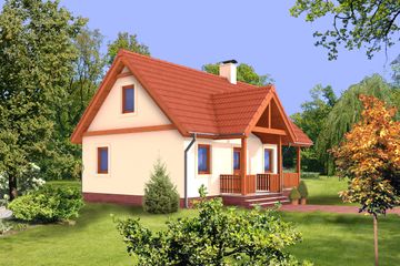  Projekt domu letniskowego Aurora LMW03 (WRB1103) - projekt domu letniskowego parterowego z poddaszem - Zdjęcie 4