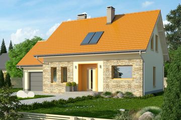 Projekt domu Gradient - parterowy z poddaszem dom o powierzchni 116,20 m², dach dwuspadowy - ujęcie 2
