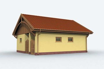 Projekt garażu G141 - parterowy dom o powierzchni 46,39 m², dach dwuspadowy - ujęcie 3
