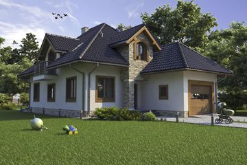  Projekt domu Mauritius (SKA1024) - projekt domu parterowego z poddaszem - Zdjęcie 1