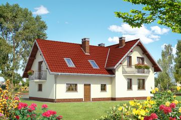  Projekt domu Ametyst G2 - murowana – beton komórkowy (KRD2126) - projekt domu parterowego z poddaszem - Zdjęcie 3