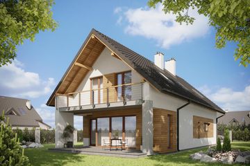  Projekt domu Lorena (1445) (KRD2572) - projekt domu parterowego z poddaszem - Zdjęcie 2