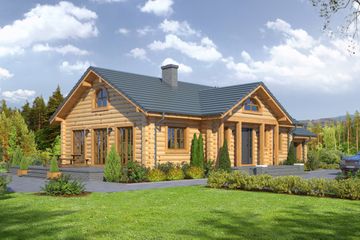  Projekt domu Chmielów 3 dw z garażem (KRP1758) - projekt domu parterowego - Zdjęcie 1