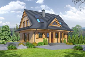  Projekt domu Jurgów średni 33 dws (KRP1760) - projekt domu parterowego z poddaszem - Zdjęcie 1