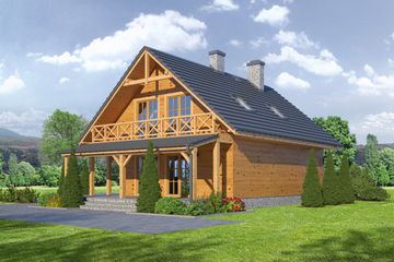  Projekt domu Świdnica 36 dws (KRP1767) - projekt domu parterowego z poddaszem - Zdjęcie 2
