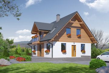  Projekt domu Gryfów dws (KRP1768) - projekt domu parterowego z poddaszem - Zdjęcie 1