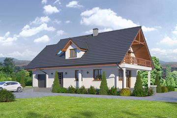  Projekt domu Świdnica mgk (KRP1771) - projekt domu parterowego z poddaszem - Zdjęcie 1