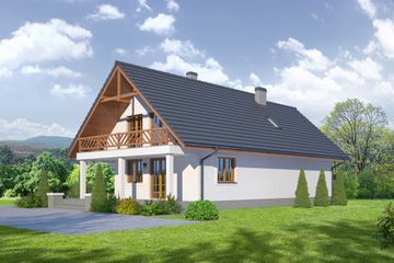  Projekt domu Świdnica mgk (KRP1771) - projekt domu parterowego z poddaszem - Zdjęcie 2