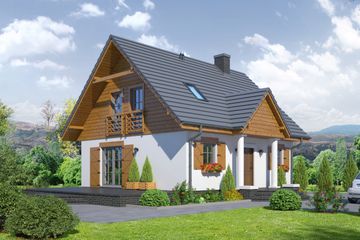  Projekt domu Cisna (KRP1773) - projekt domu parterowego z poddaszem - Zdjęcie 1