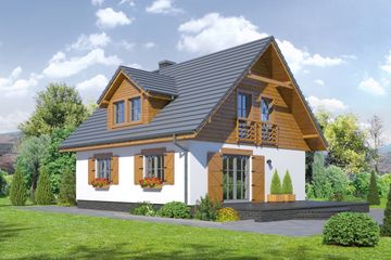  Projekt domu Cisna (KRP1773) - projekt domu parterowego z poddaszem - Zdjęcie 2