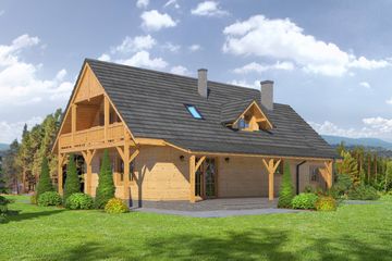  Projekt domu Milicz 12 dws (KRP1774) - projekt domu parterowego z poddaszem - Zdjęcie 2