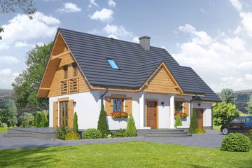  Projekt domu Cisna 5g (KRP1777) - projekt domu parterowego z poddaszem - Zdjęcie 1
