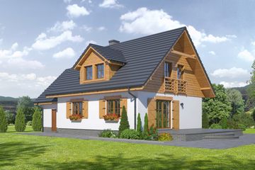  Projekt domu Cisna 5g (KRP1777) - projekt domu parterowego z poddaszem - Zdjęcie 2