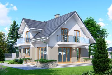  Projekt domu APS 262 (LUA1369) - projekt domu parterowego z poddaszem - Zdjęcie 2