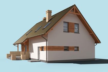  Projekt domu Lamia 2 szkielet drewniany (SLN2369) - projekt domu parterowego z poddaszem - Zdjęcie 4