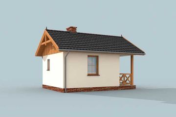  Projekt domu letniskowego Delhi dom letniskowy w szkielecie drewnianym na zgłoszenie do 35m2 (SLN2371) - projekt domu parterowego - Zdjęcie 2