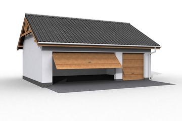  Projekt garażu G17 szkielet drewniany, garaż trzystanowiskowy (SLN2372) - projekt garażu parterowego - Zdjęcie 1