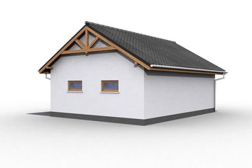  Projekt garażu G17 szkielet drewniany, garaż trzystanowiskowy (SLN2372) - projekt garażu parterowego - Zdjęcie 3