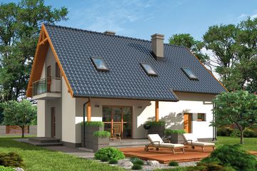  Projekt domu Rio (SLN2373) - projekt domu parterowego z poddaszem - Zdjęcie 2