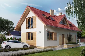  Projekt domu Dalia 2 (BSA2065) - projekt domu parterowego z poddaszem - Zdjęcie 1