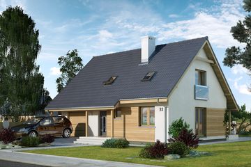  Projekt domu Balbinka 2 (BSA2067) - projekt domu parterowego z poddaszem - Zdjęcie 1