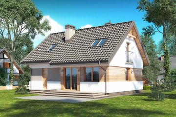  Projekt domu Rusałka N (BSB1106) - projekt domu parterowego z poddaszem - Zdjęcie 2