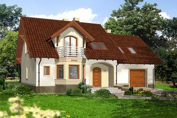  Projekt domu Atryda I (WRH1202) - projekt domu parterowego z poddaszem - Zdjęcie 1