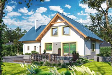  Projekt domu Puk 2 G2 (WOE1079) - projekt domu parterowego z poddaszem - Zdjęcie 2