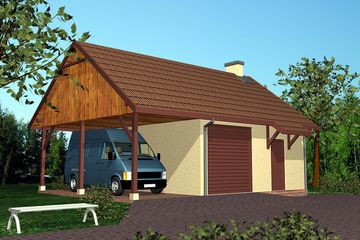  Projekt budynku gospodarczego BR 054w (KRG1124) - projekt budynku parterowego - Zdjęcie 2