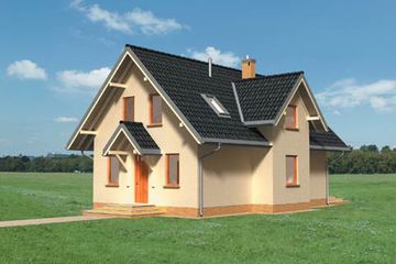  Projekt domu Supełek - szkielet drewniany prefabryk. (KRD2026) - projekt domu parterowego z poddaszem - Zdjęcie 5