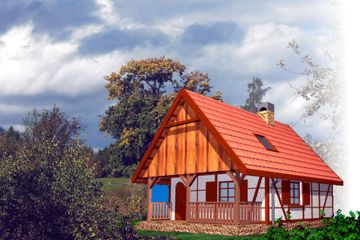  Projekt domu letniskowego BR-001 mur pruski (KRG1151) - projekt domu letniskowego parterowego - Zdjęcie 2