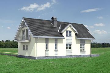  Projekt domu Zebra - murowana – ceramika (KRD1260) - projekt domu parterowego z poddaszem - Zdjęcie 4