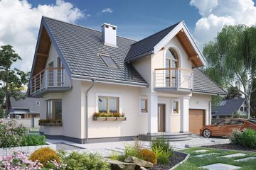  Projekt domu Zofia Portyk (1126) (KRD2088) - projekt domu parterowego z poddaszem - Zdjęcie 3