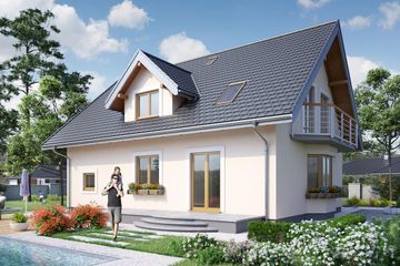  Projekt domu Zofia Portyk (1126) (KRD2088) - projekt domu parterowego z poddaszem - Zdjęcie 4