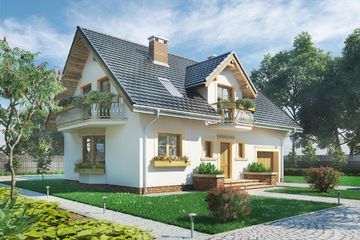  Projekt domu Zofia Rex (1114) (KRD2089) - projekt domu parterowego z poddaszem - Zdjęcie 1