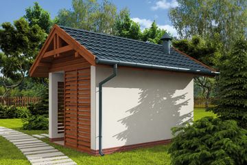 Projekt altany G331 - parterowy dom o powierzchni 12,83 m², dach dwuspadowy - ujęcie 2