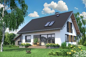 Projekt domu Amelia (1471) - parterowy z poddaszem dom o powierzchni 115,30 m², dach dwuspadowy - ujęcie 2