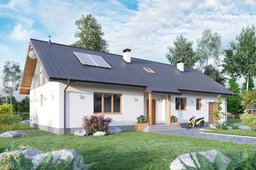  Projekt domu Aramis - murowana – beton komórkowy (KRD1721) - projekt domu parterowego z poddaszem - Zdjęcie 3