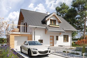  Projekt domu Celesta-2 (850) (KRD1591) - projekt domu parterowego z poddaszem - Zdjęcie 3